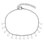 Les poulettes bijoux - bracelet argent 925 rhodi� breloques perles d'eau douce