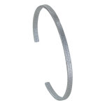 Bracelet argent 925 rhodié demi jonc pointillés Bracelet argent 925 rhodié demi jonc pointillés