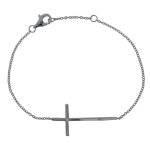 Bracelet argent 925 rhodi grande croix