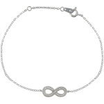 Bracelet argent 925 rhodié infini et strass cristal Bracelet argent 925 rhodié infini et strass cristal
