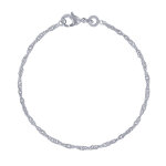 Les poulettes bijoux bracelet argent 925 rhodi� maille singapour 3mm