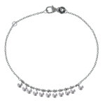 Bracelet argent 925 rhodié petites breloques billes Bracelet argent 925 rhodié petites breloques billes