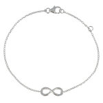 Bracelet argent 925 rhodi signe infini