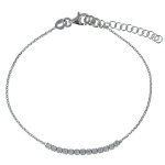 Les poulettes bijoux - bracelet argent 925 rhodi� et strass