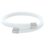 Les poulettes bijoux bracelet argent 925 et silicone - classics - blanc