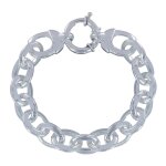 Les poulettes bijoux - bracelet argent grosse gourmette fermoir bou�e