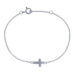 Les poulettes bijoux - bracelet argent mini croix