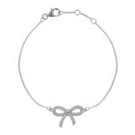 Les poulettes bijoux - bracelet argent noeud de strass