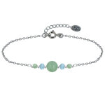 Les poulettes bijoux - bracelet chaine argent 925 trois perles d'aventurine et deux