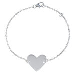 Les poulettes bijoux bracelet coeur en argent 925