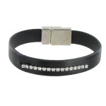 Bracelet cuir et barrette de strass - classics