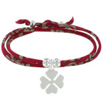 Les poulettes bijoux - bracelet double tour lien liberty et tr�fle argent 925 - clas