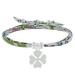 Les poulettes bijoux - bracelet double tour lien liberty et tr�fle argent 925 - clas
