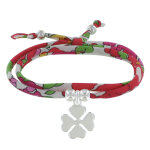 Les poulettes bijoux - bracelet double tour lien liberty et tr�fle argent 925 - clas