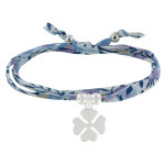 Les poulettes bijoux - bracelet double tour lien liberty et tr�fle argent 925 - clas
