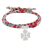 Les poulettes bijoux - bracelet double tour lien liberty et tr�fle argent 925 - colo