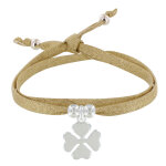 Les poulettes bijoux bracelet double tour lien lurex et tr�fle argent 925 - or