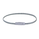 Les poulettes bijoux - bracelet femme tresse plate en cuir brillant fermoir aimant�