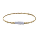 Les poulettes bijoux - bracelet femme tresse plate en cuir brillant fermoir aimant�