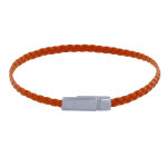 Les poulettes bijoux - bracelet femme tresse plate en cuir mat fermoir aimant� m�tal