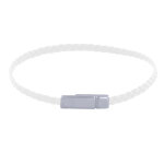 Les poulettes bijoux - bracelet femme tresse plate en cuir mat fermoir aimant� m�tal