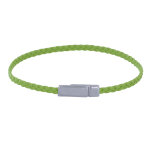 Les poulettes bijoux - bracelet femme tresse plate en cuir mat fermoir aimant� m�tal