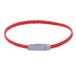 Les poulettes bijoux - bracelet femme tresse plate en cuir mat fermoir aimant� m�tal