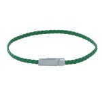 Les poulettes bijoux - bracelet femme tresse plate en cuir mat fermoir aimant� m�tal
