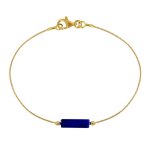Les poulettes bijoux - bracelet gold filled cylindre de lapis lazuli