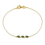 Les poulettes bijoux - bracelet gold filled trois petits cubes de diopside - taille