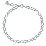 Bracelet gourmette et attache charms argent 925 - classics - taille 20 cm