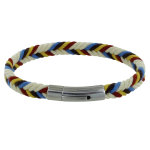 Bracelet homme chevron beige bleu marron jaune rouge