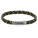 Bracelet homme chevron kaki jaune noir Bracelet homme chevron kaki jaune noir