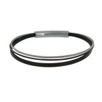 Bracelet homme cuir simple et câble acier inoxydable Bracelet homme cuir simple et câble acier inoxydable