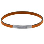 Les poulettes bijoux bracelet homme cuir simple fermoir acier inoxydable - 19cm - or