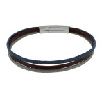 Les poulettes bijoux bracelet homme mix lin coton cuir - beige