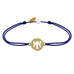 Les poulettes bijoux - bracelet lien mon ange plaqu� or - bleu navy