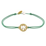 Les poulettes bijoux - bracelet lien mon ange plaqu� or - vert