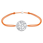Les poulettes bijoux - bracelet lien arbre de vie argent 925 - orange