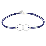 Les poulettes bijoux - bracelet lien argent 925 anneaux toi et moi - classics - bleu