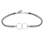 Bracelet lien argent 925 anneaux toi et moi - classics - gris
