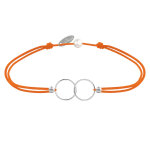 Bracelet lien argent 925 anneaux toi et moi - classics - orange