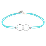 Les poulettes bijoux - bracelet lien argent 925 anneaux toi et moi - classics - turq
