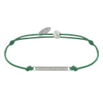 Bracelet lien argent 925 petite barrette de strass - vert