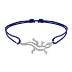 Les poulettes bijoux - bracelet lien argent 925 salamandre - bleu navy