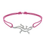 Les poulettes bijoux - bracelet lien argent 925 salamandre - fuchsia