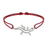 Les poulettes bijoux - bracelet lien argent 925 salamandre - rouge