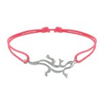 Les poulettes bijoux - bracelet lien argent 925 salamandre - rouge fluo