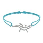 Les poulettes bijoux - bracelet lien argent 925 salamandre - turquoise