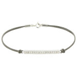 Bracelet lien barrette argent 925 et strass - classics - gris